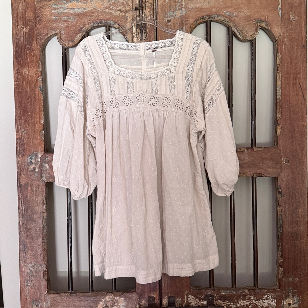 Free People Cream Boho Top